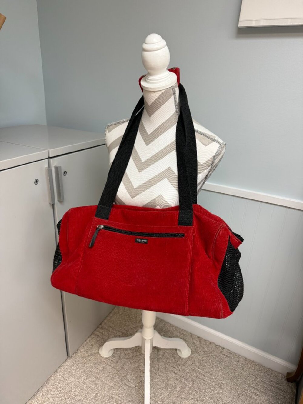 Kate Spade Red Corduroy Dog Carrier